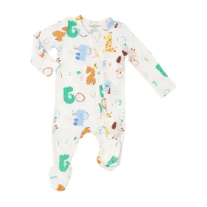 2-Way Zipper Footie - Animal Numbers by Angel Dear