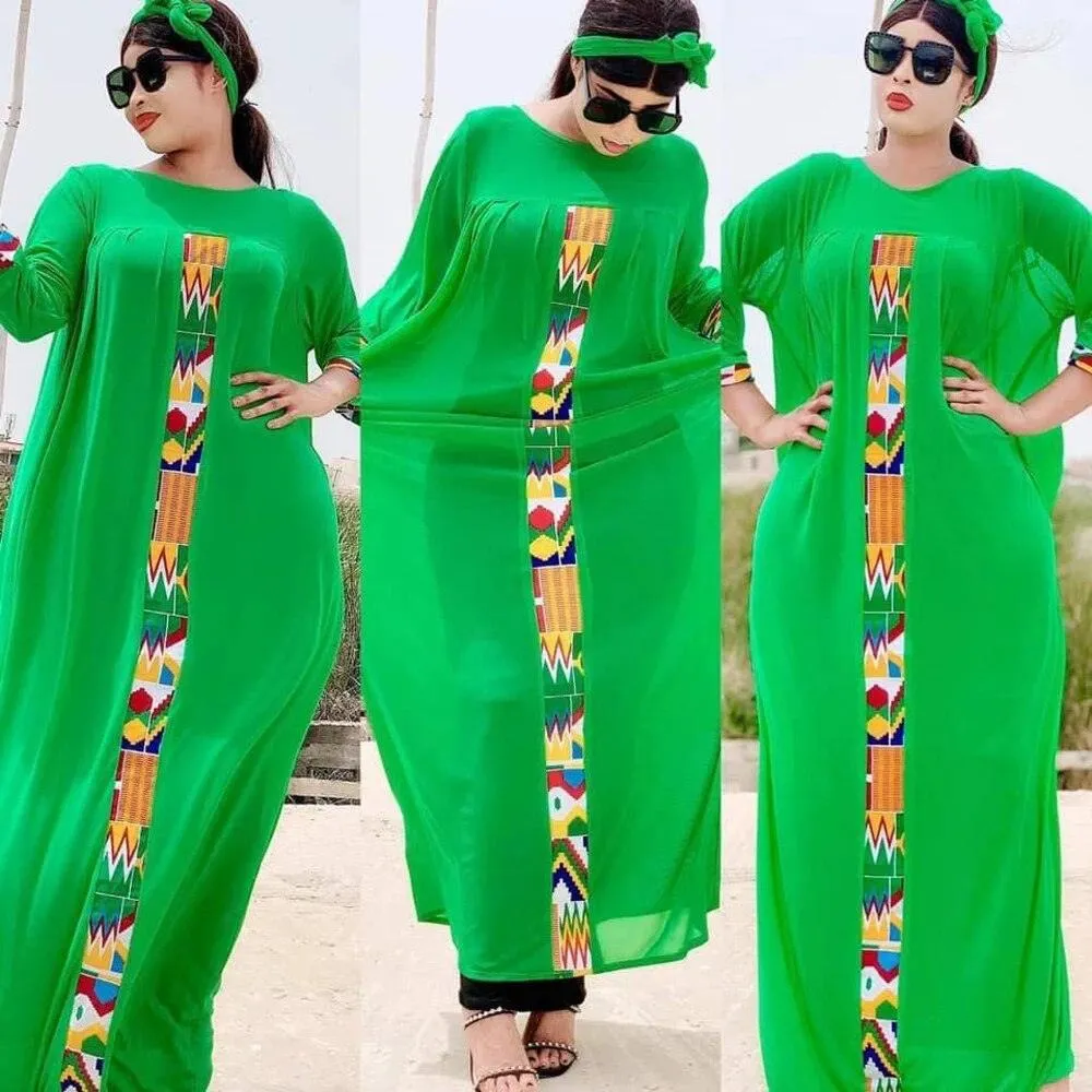 3 Piece Set Boho Loose African Arabian Kaftan Abaya Dress for Women