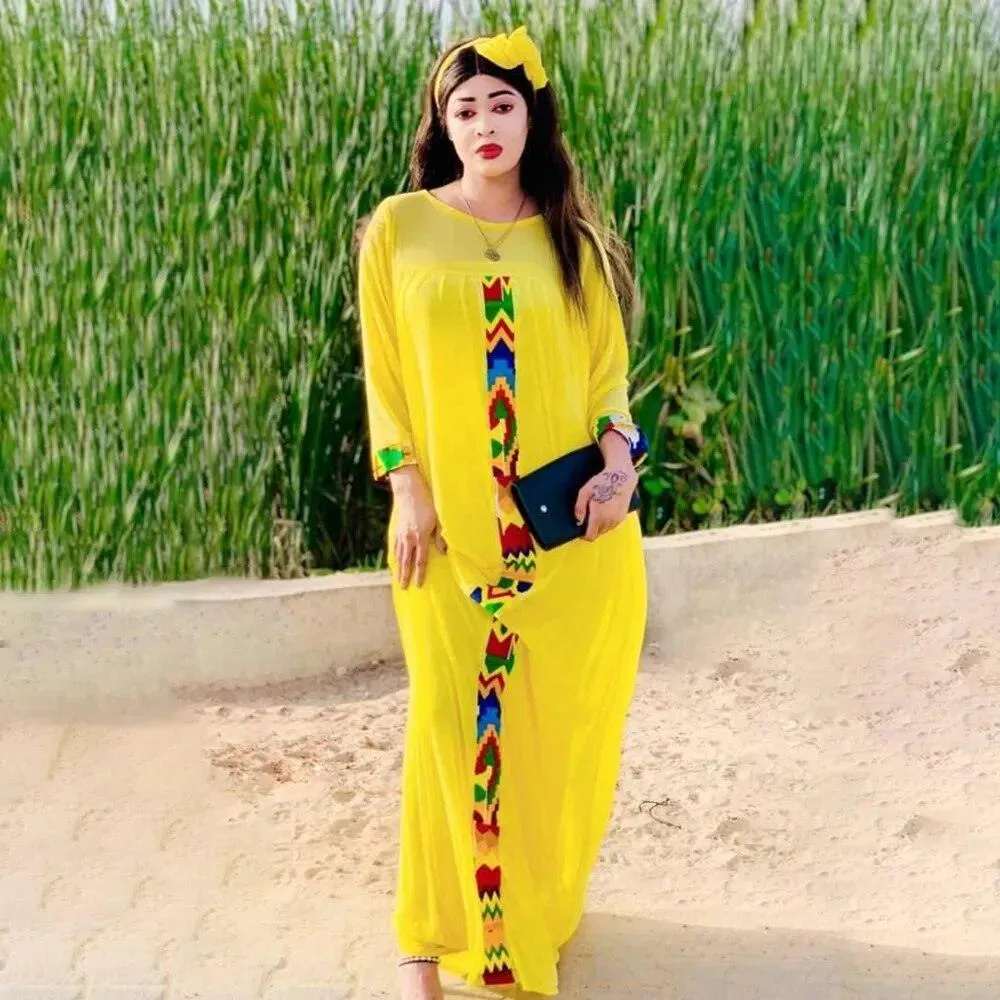 3 Piece Set Boho Loose African Arabian Kaftan Abaya Dress for Women