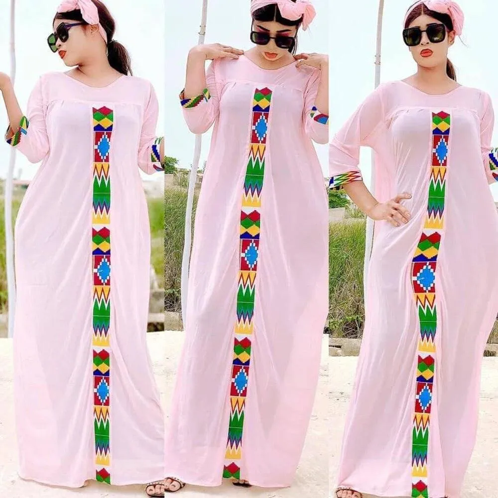 3 Piece Set Boho Loose African Arabian Kaftan Abaya Dress for Women
