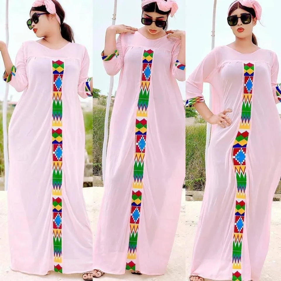 3 Piece Set Boho Loose African Arabian Kaftan Abaya Dress for Women