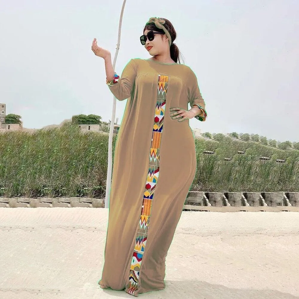 3 Piece Set Boho Loose African Arabian Kaftan Abaya Dress for Women