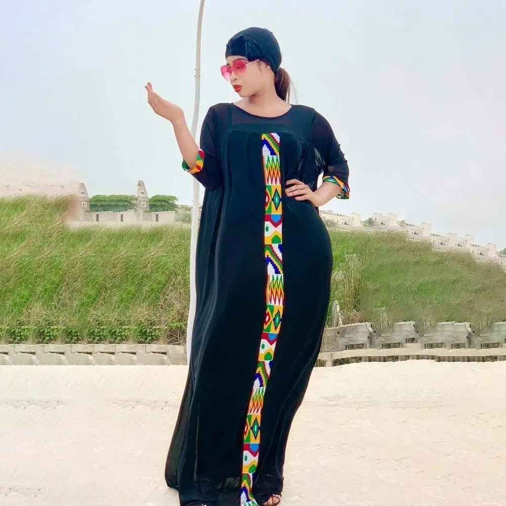 3 Piece Set Boho Loose African Arabian Kaftan Abaya Dress for Women