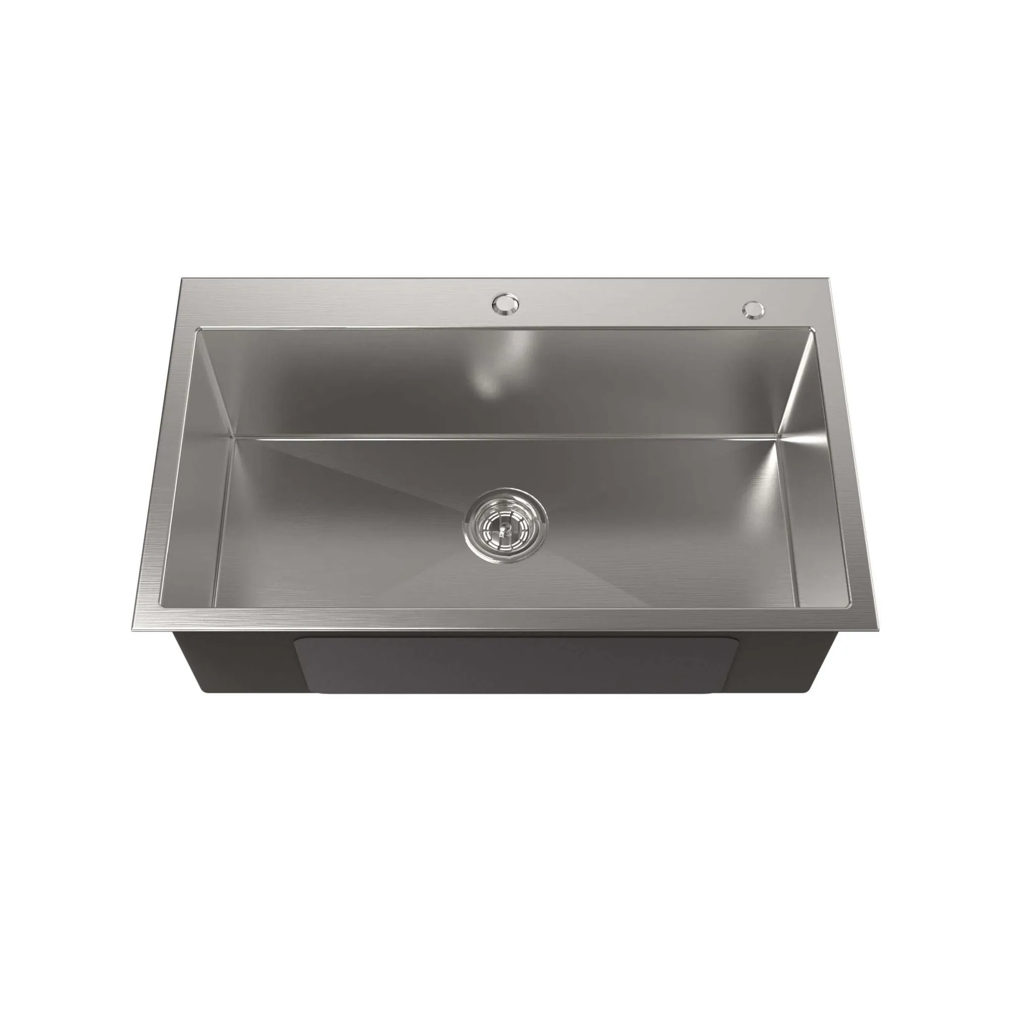 32-inch Top Mount Kitchen Sink Handmade Drop-in Stainless Steel Single Bowl Kitchen Sink in Brushed Finish