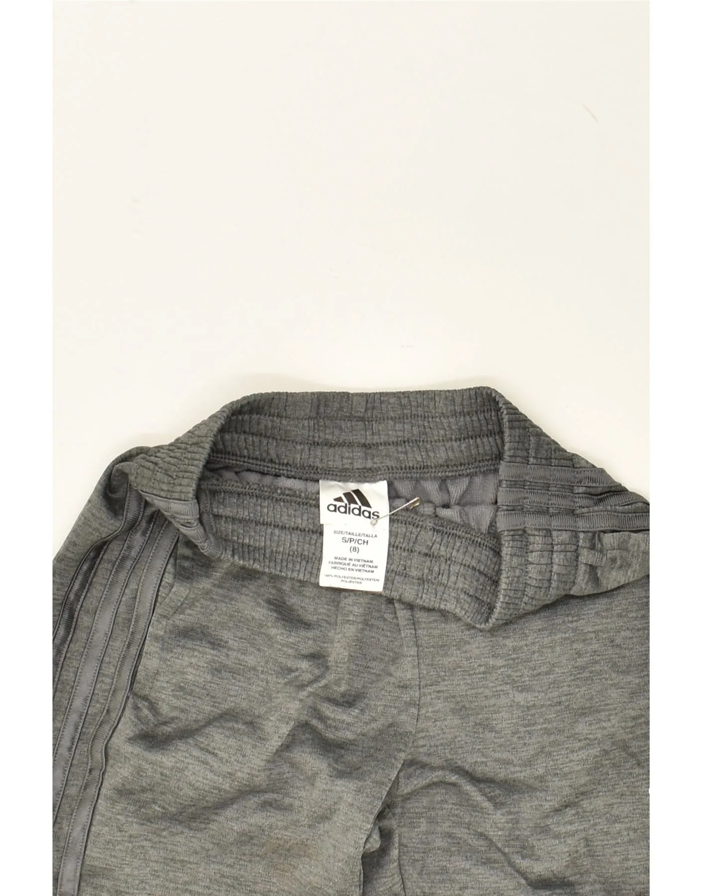 ADIDAS Boys Tracksuit Trousers Joggers 7-8 Years Small  Grey