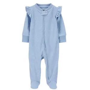 Baby Girls' Floral Zip-Up Fleece Sleep & Play Pajamas 1R959210