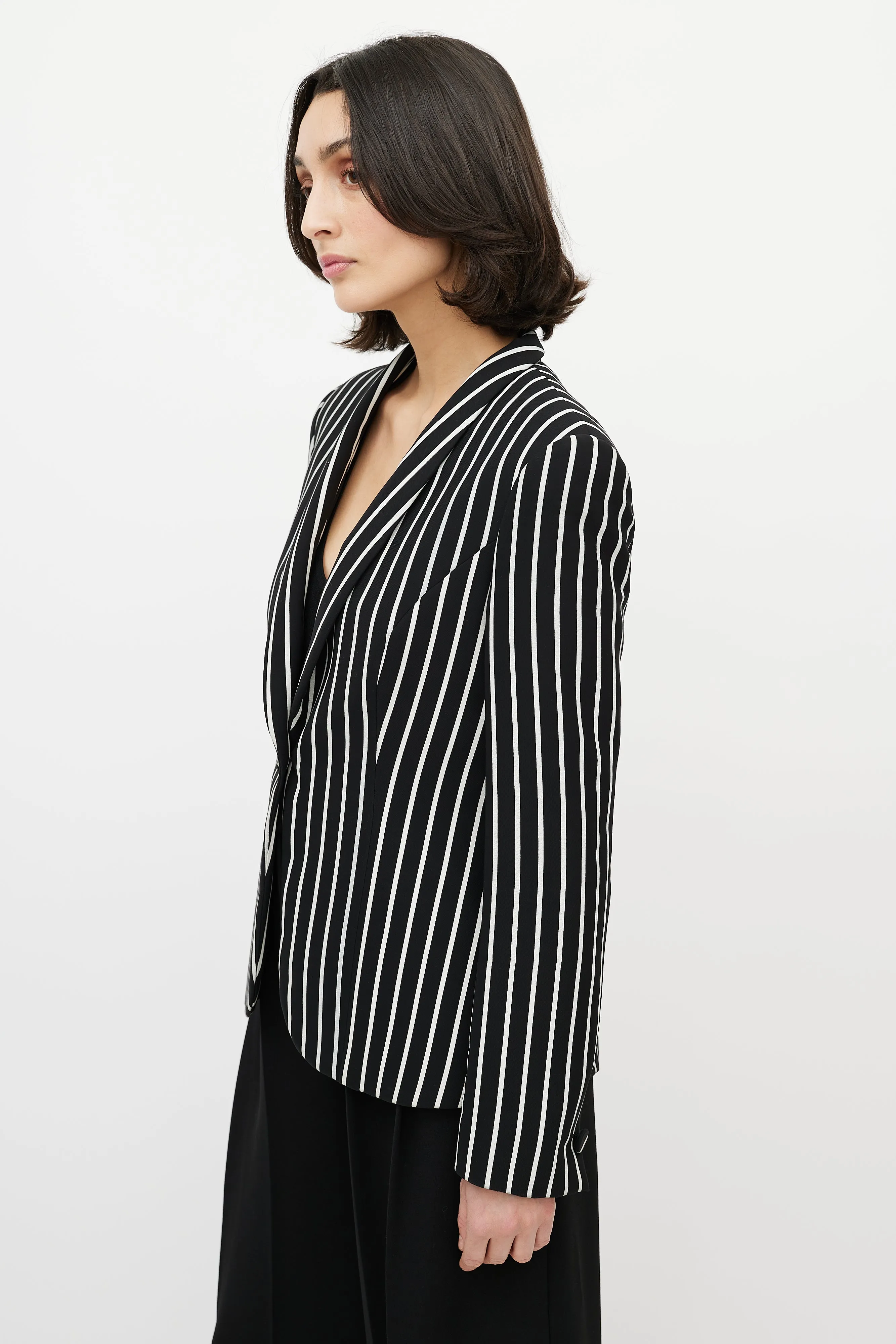 Black & White Striped Blazer