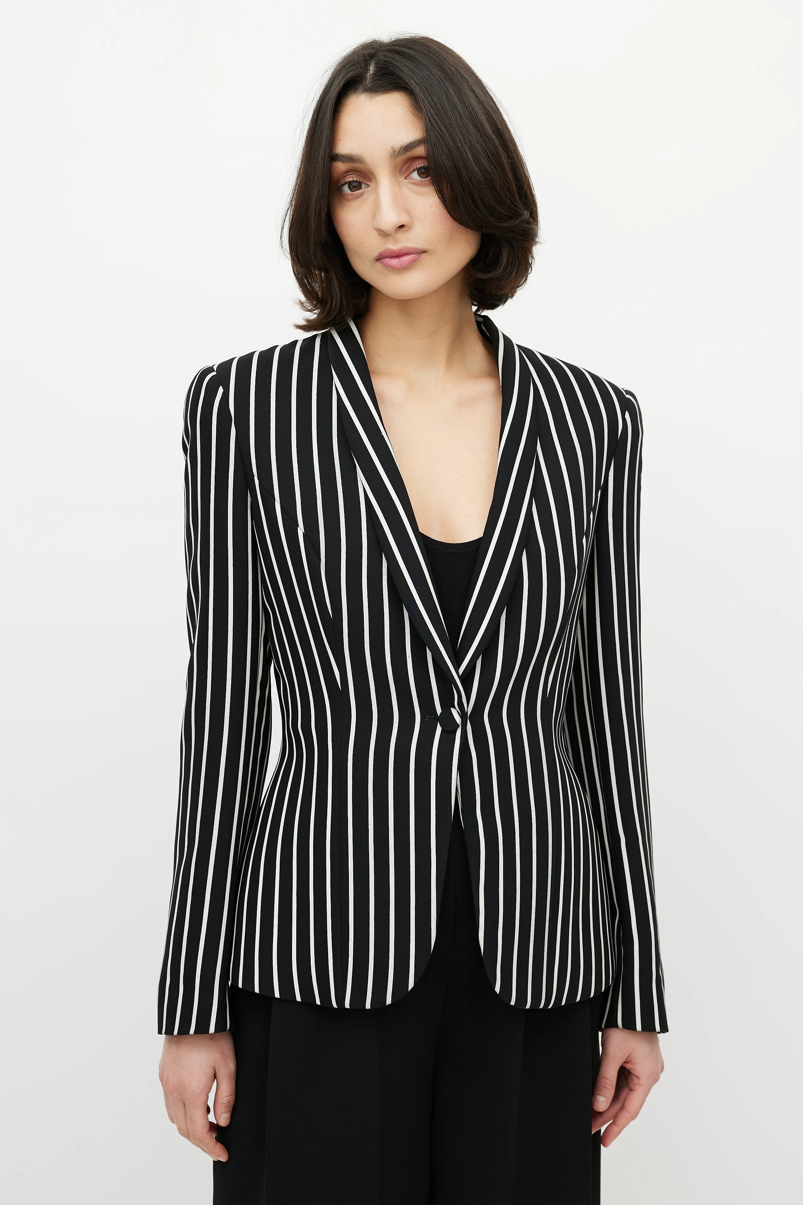 Black & White Striped Blazer