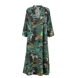 Black Jungle Kaftan Dress