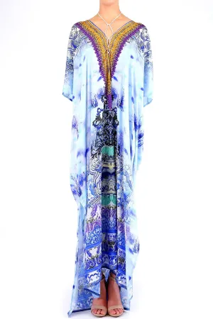 Blue Kaftan Maxi Resort Dress