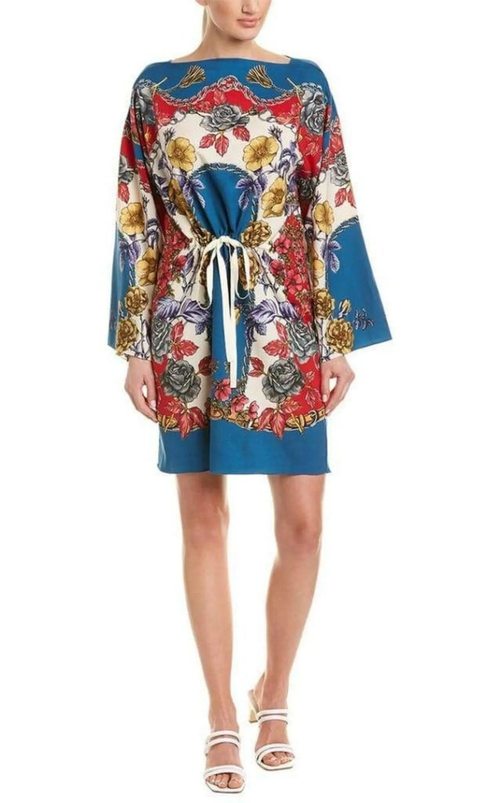 Boudoir Printed Wool-Twill Kaftan Dress