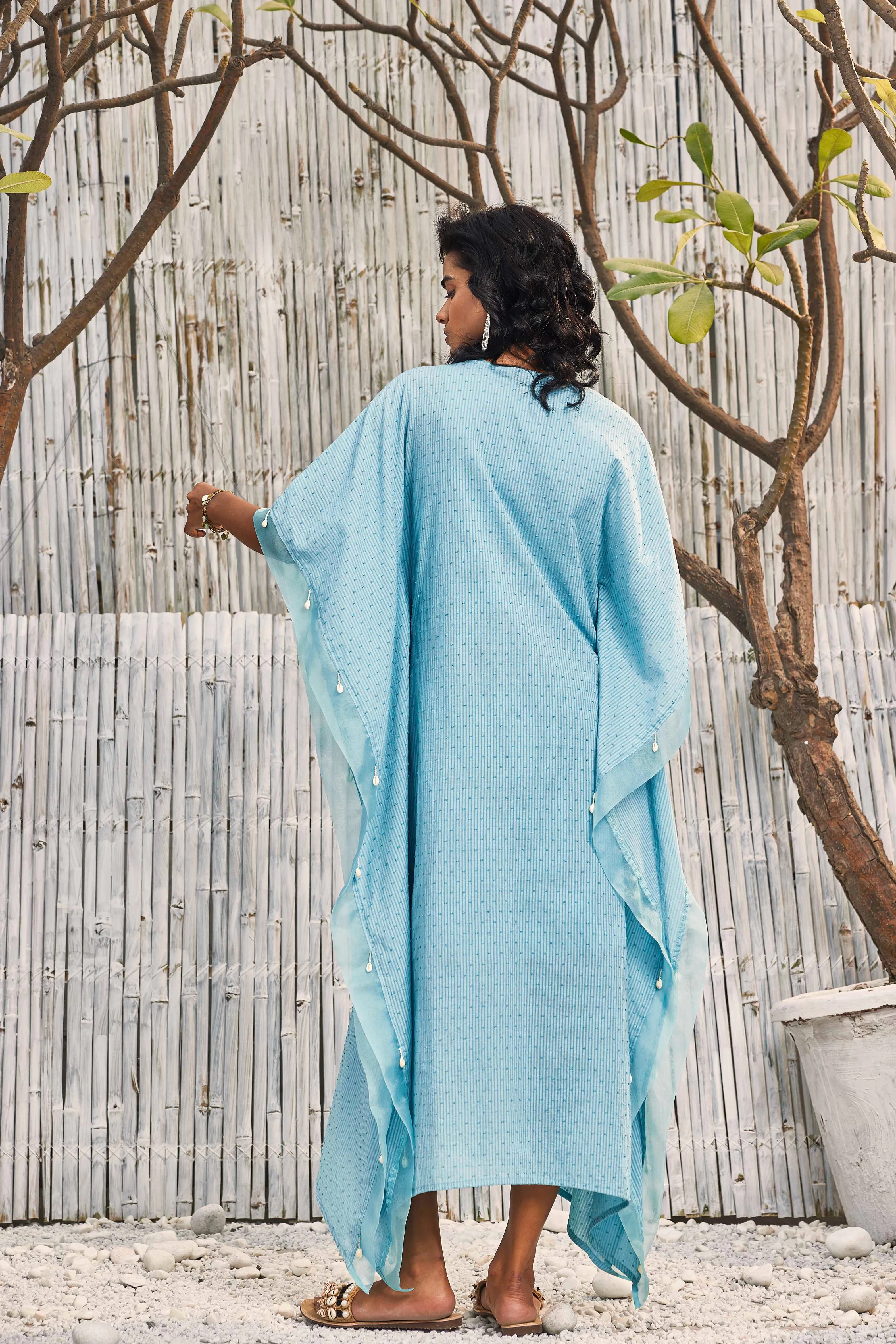 Breezy Cotton Lace Kaftan with Palazzo - Set of 2