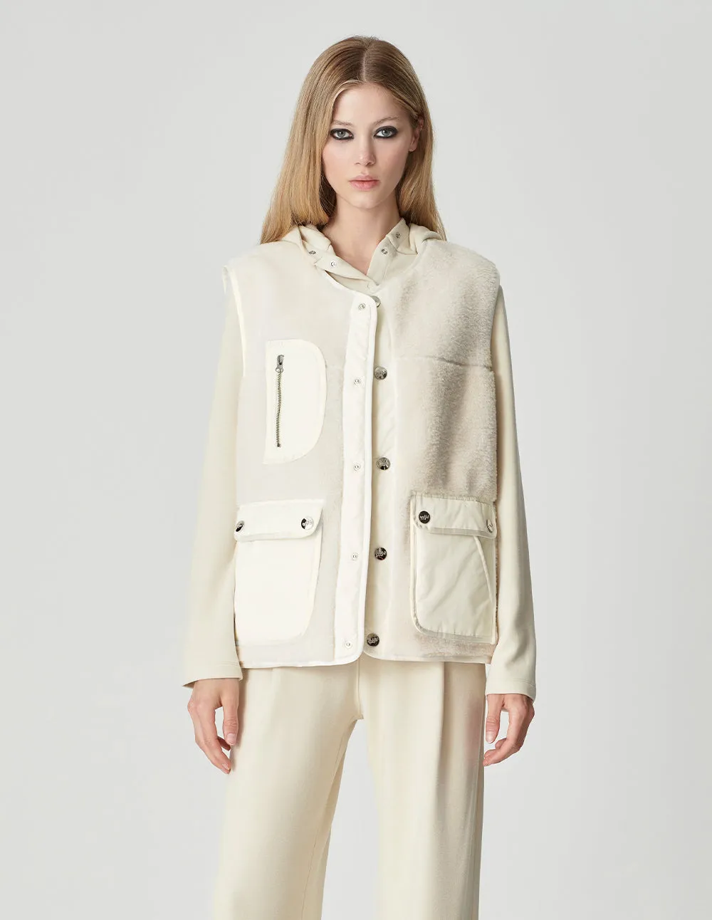 Couple Style Eco-Friendly Fur Patchwork Vest And Vest