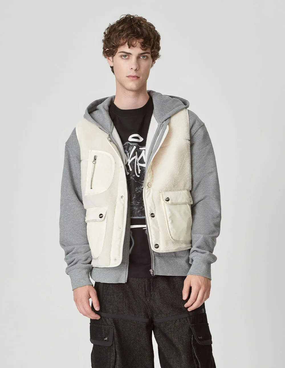 Couple Style Eco-Friendly Fur Patchwork Vest And Vest