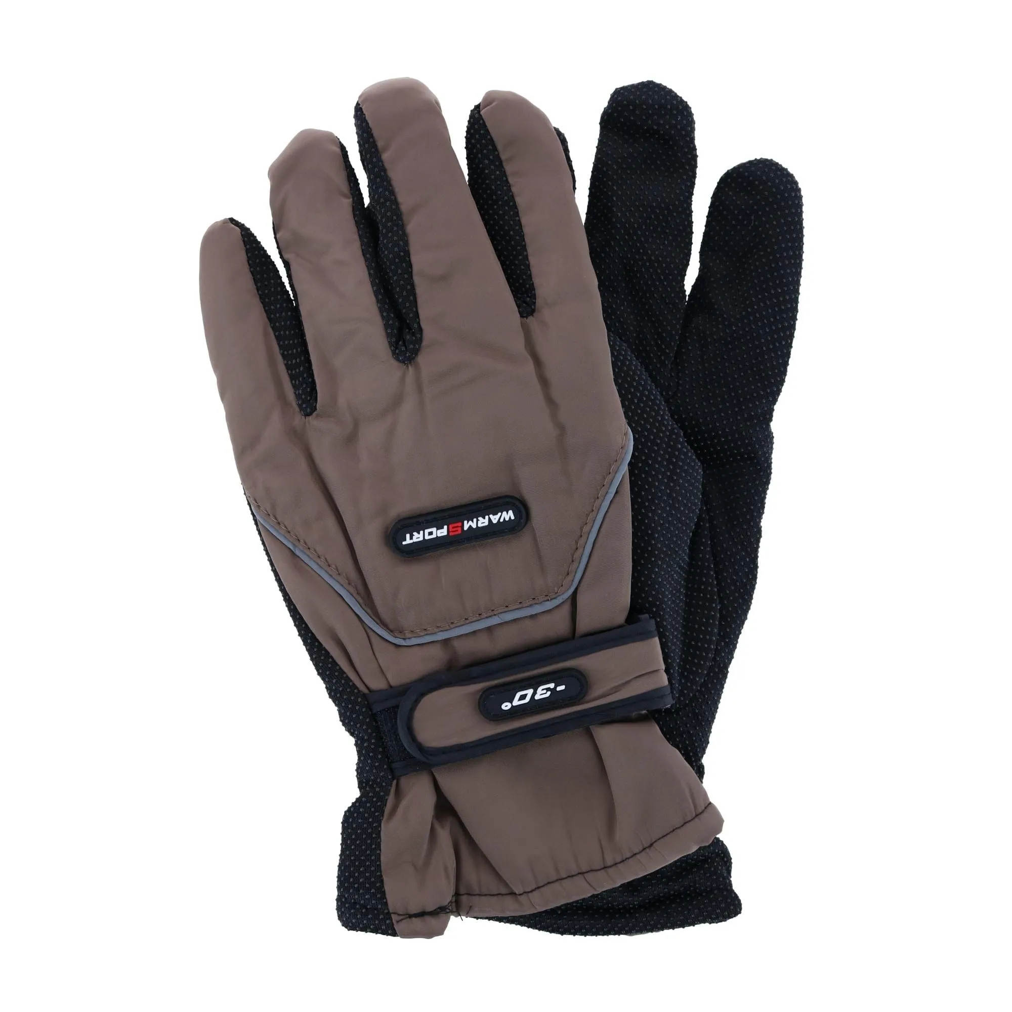 CTM® Men's One Size Microfiber Winter Ski Gloves with Wrist Strap