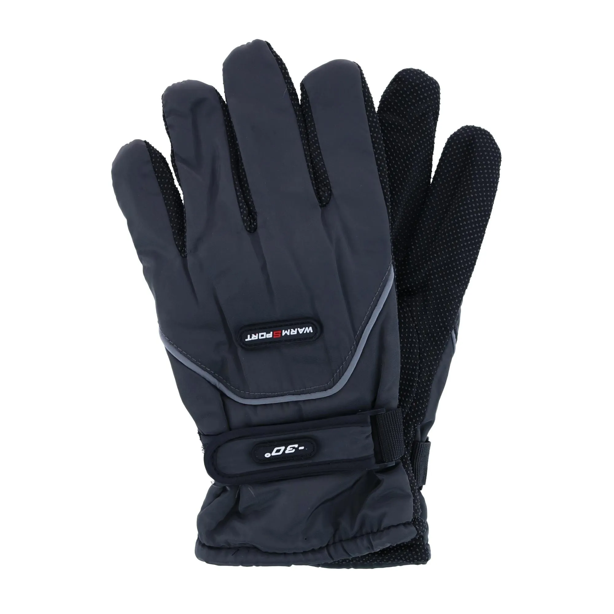 CTM® Men's One Size Microfiber Winter Ski Gloves with Wrist Strap