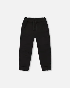 DPD Boys Stretch Twill Joggers in Black