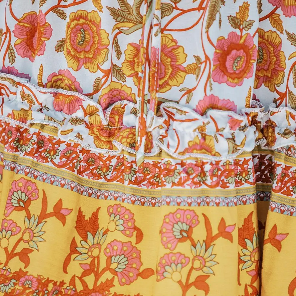 Floral Smocked A-Line Strapless Bandeau Sundress