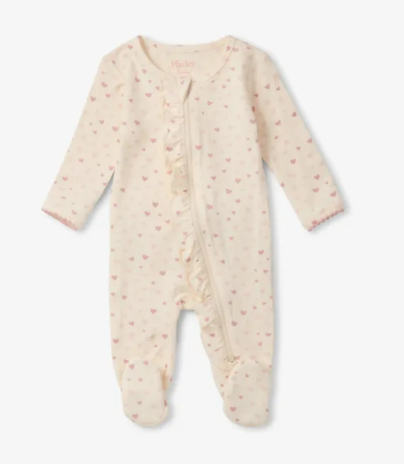 Hatley Pretty Hearts Newborn Ruffle Footed Sleeper