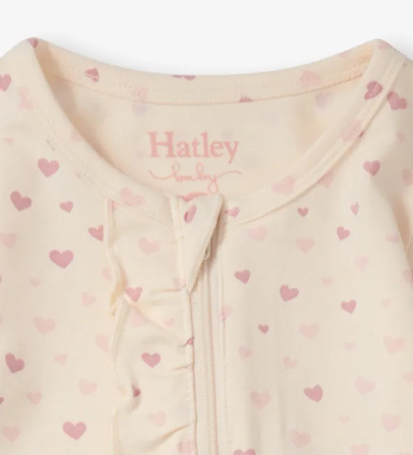 Hatley Pretty Hearts Newborn Ruffle Footed Sleeper