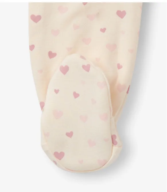 Hatley Pretty Hearts Newborn Ruffle Footed Sleeper