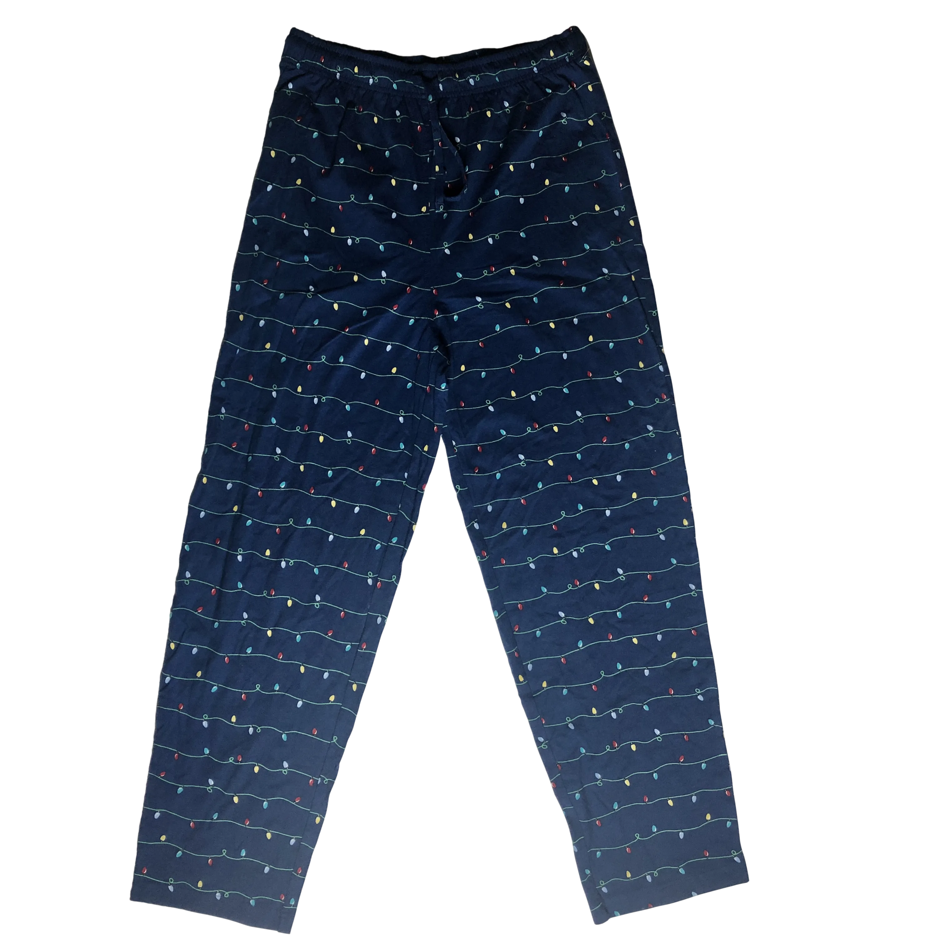 Holiday Family PJs Blue and Grey Holiday Lights 2 Piece Set - Size Large