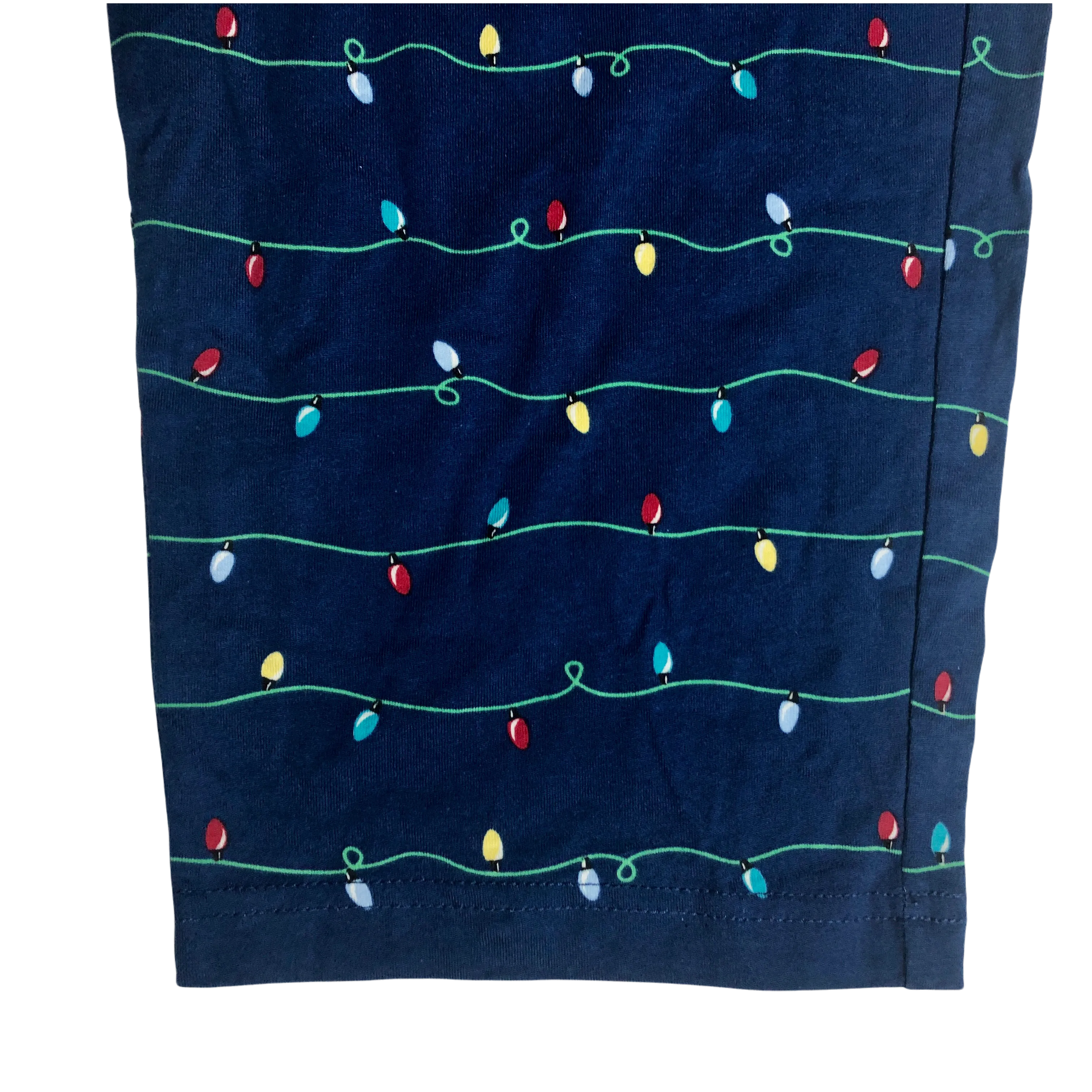 Holiday Family PJs Blue and Grey Holiday Lights 2 Piece Set - Size Large