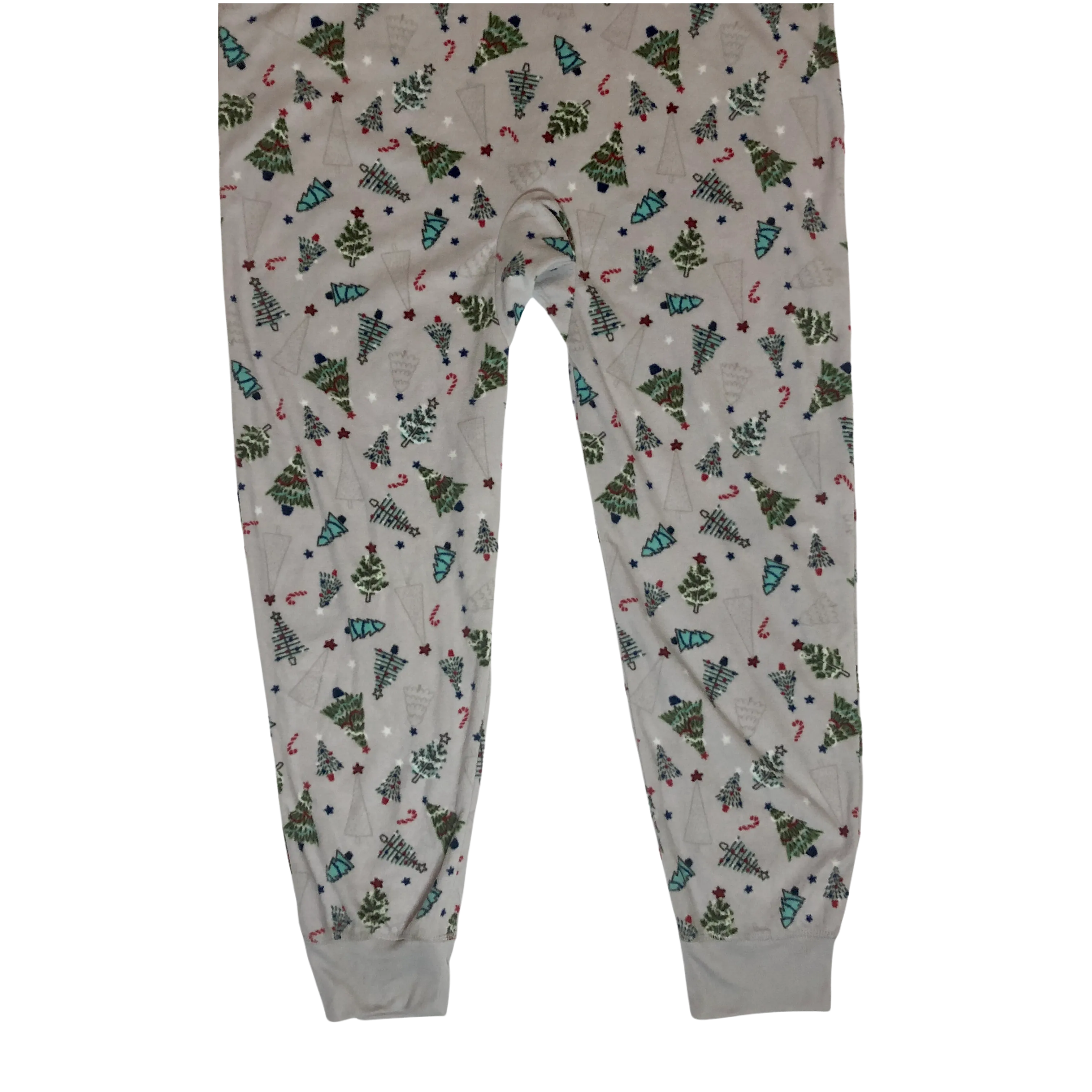 Holiday Family PJs Grey Festive Trees One Piece - Size Large