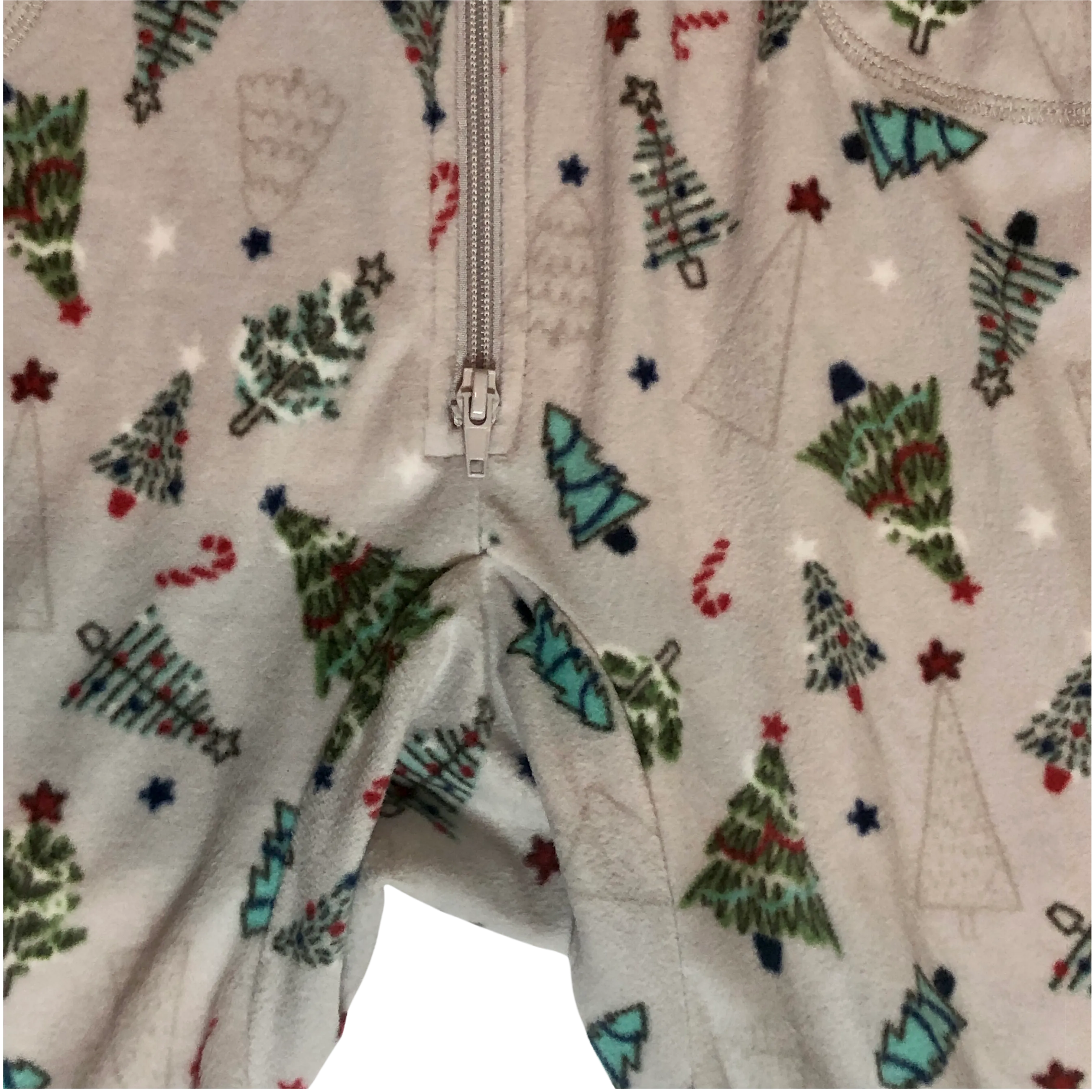 Holiday Family PJs Grey Festive Trees One Piece - Size Large