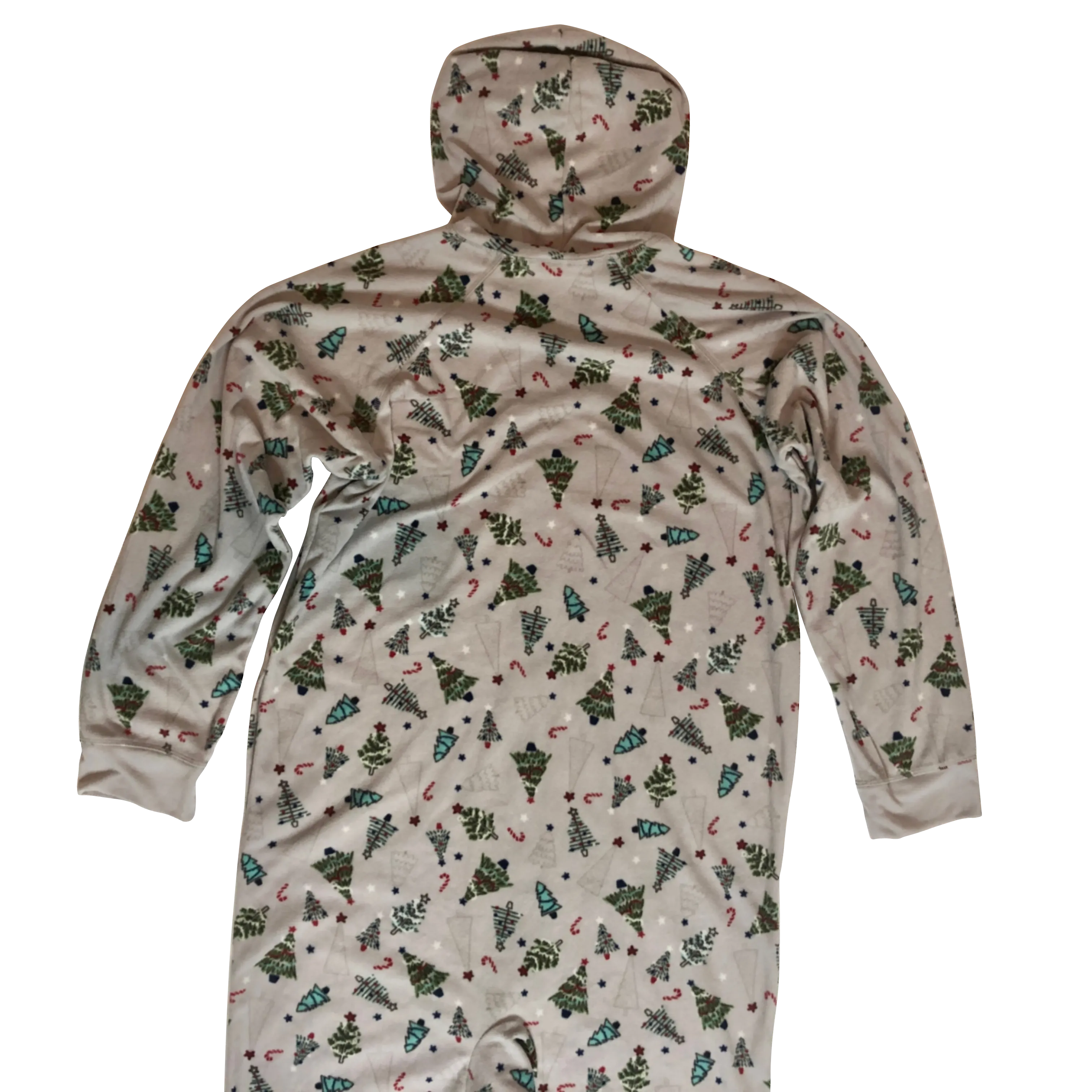 Holiday Family PJs Grey Festive Trees One Piece - Size Large