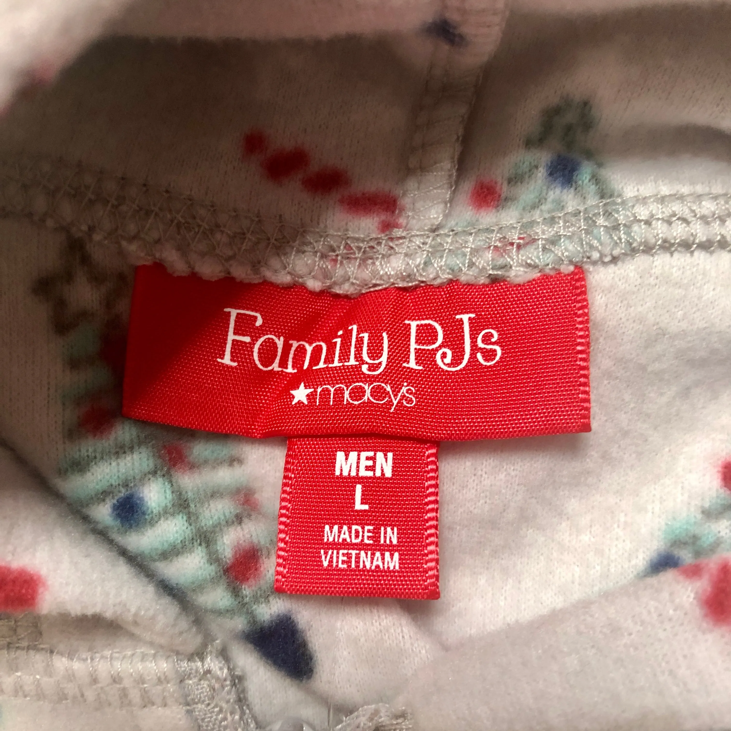 Holiday Family PJs Grey Festive Trees One Piece - Size Large