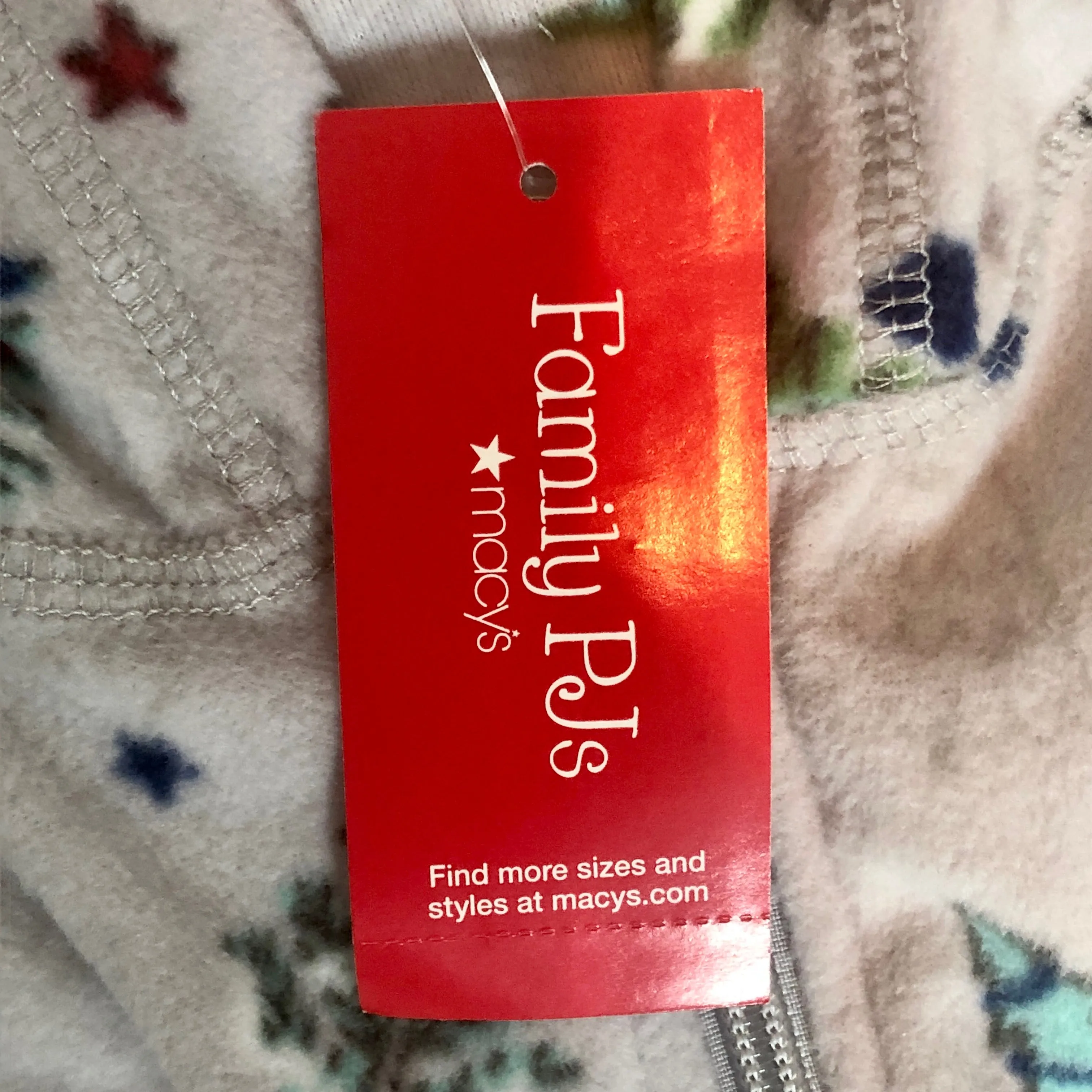 Holiday Family PJs Grey Festive Trees One Piece - Size Large