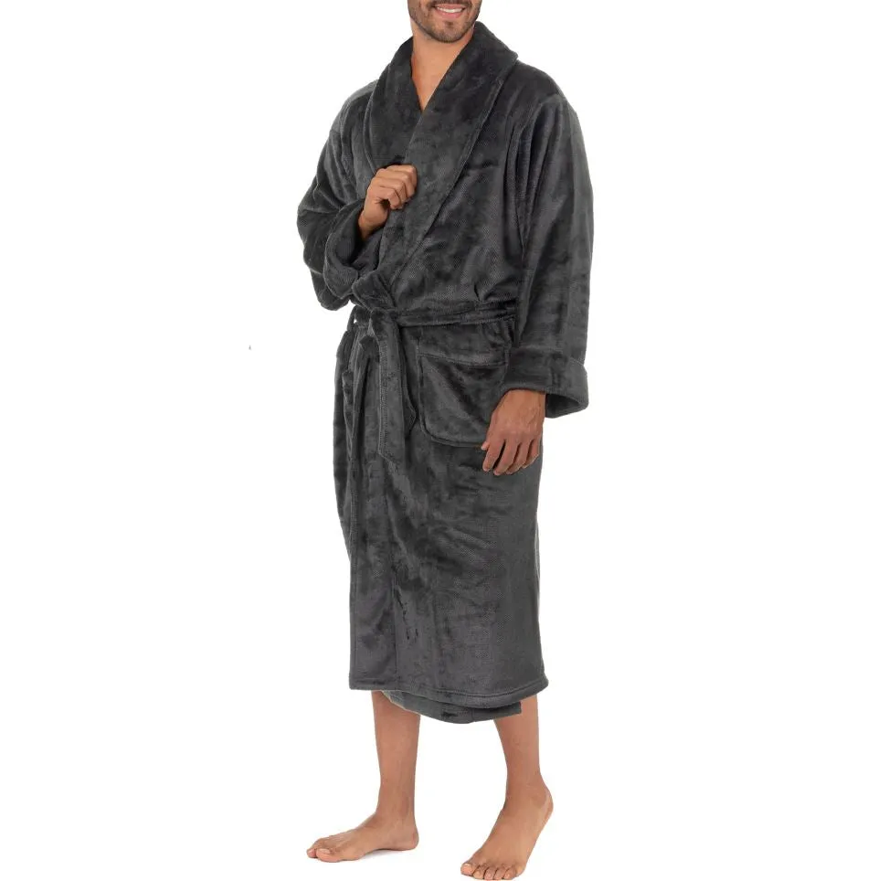 IZOD Mens Twill Stripe Comfort Soft Robe