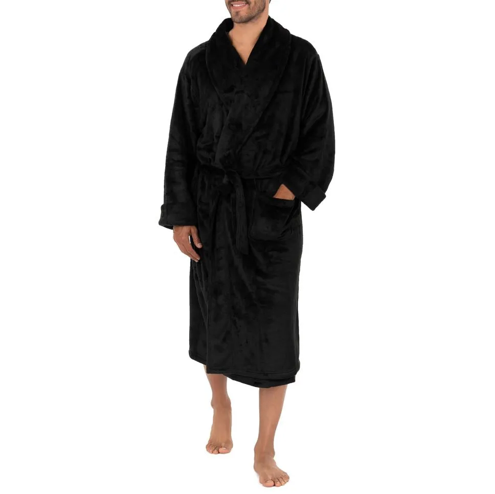IZOD Mens Twill Stripe Comfort Soft Robe