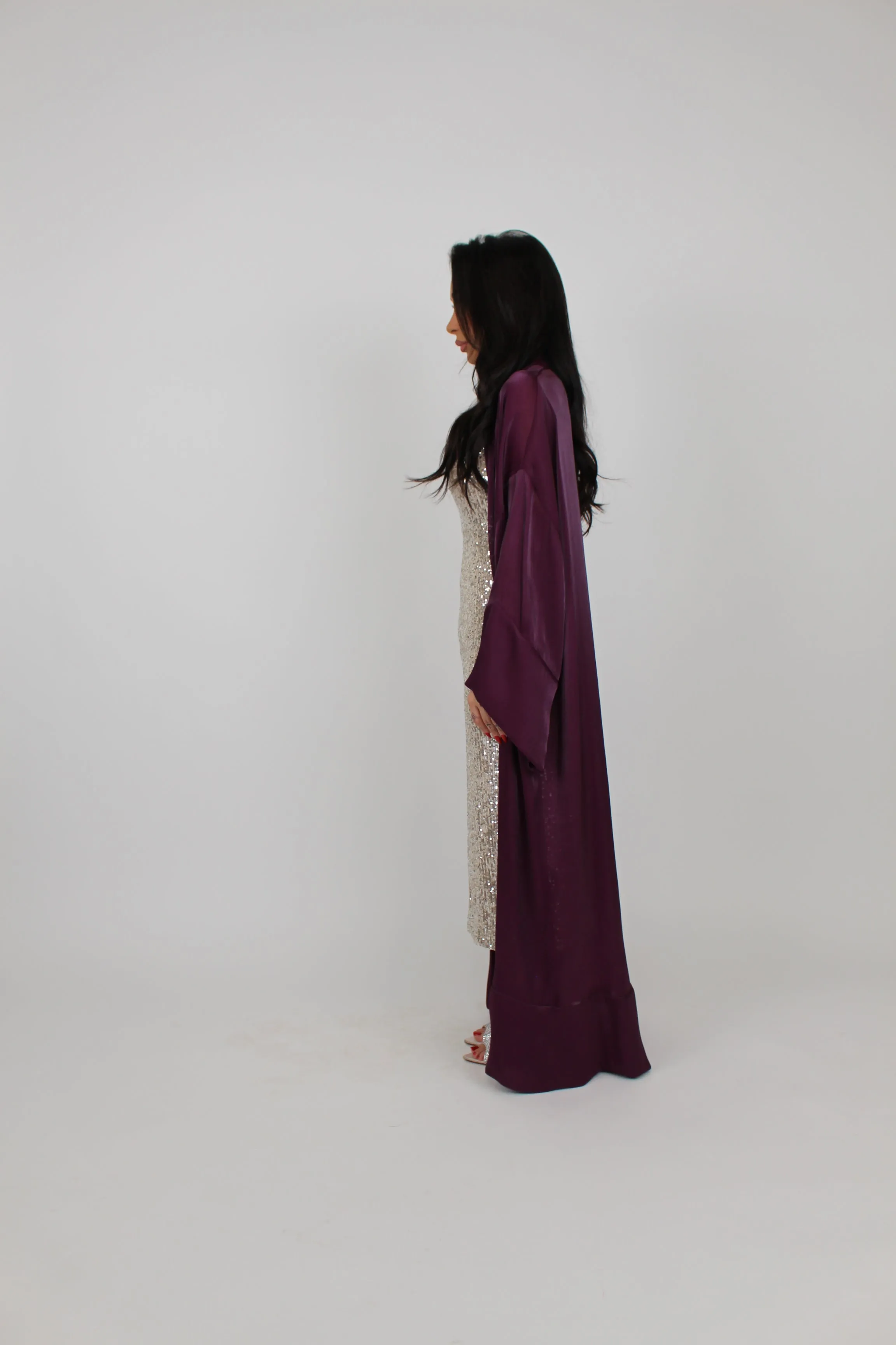 LAYALI EGGPLANT KAFTAN