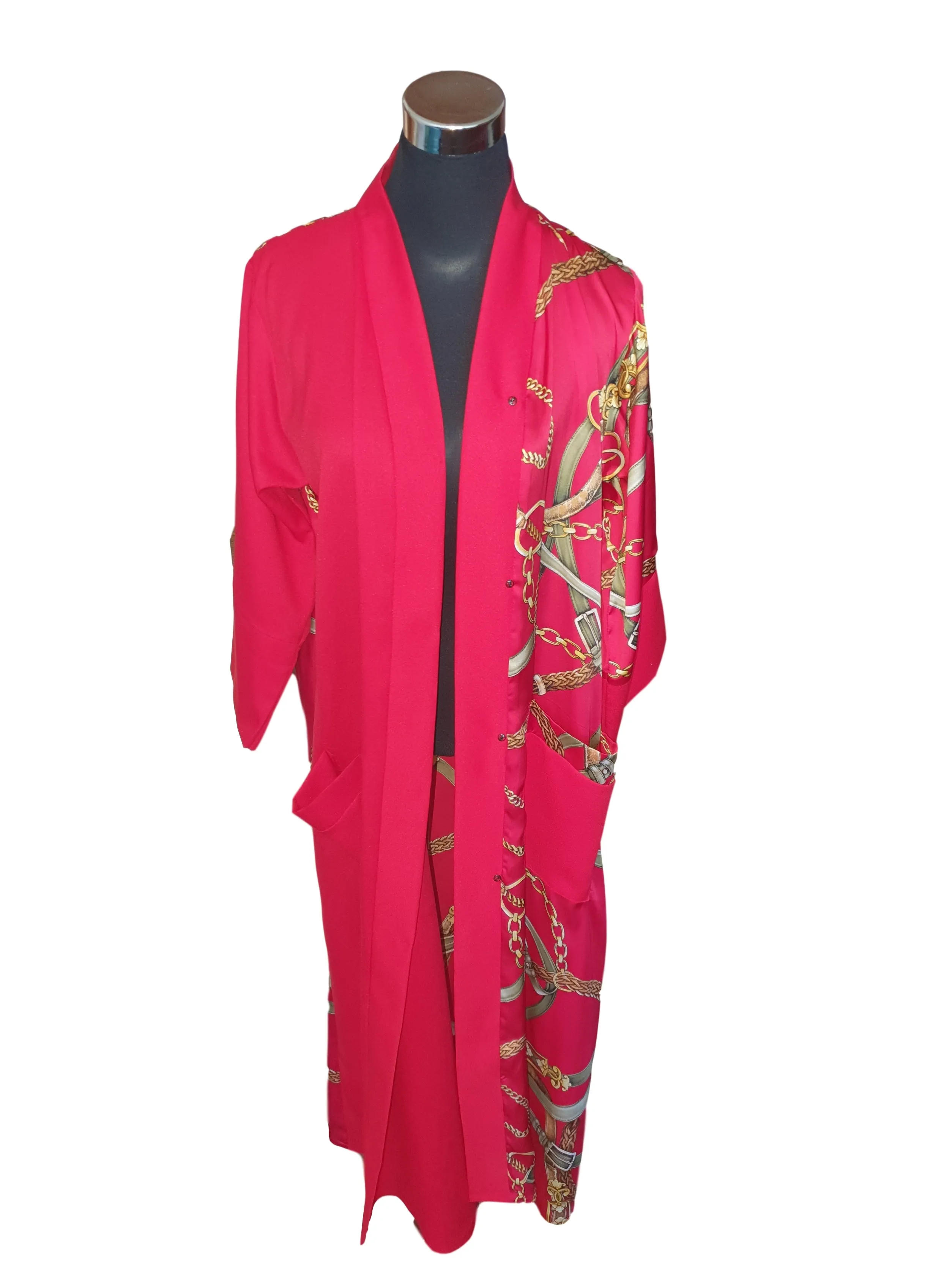 Mamoa contrast kimono robe