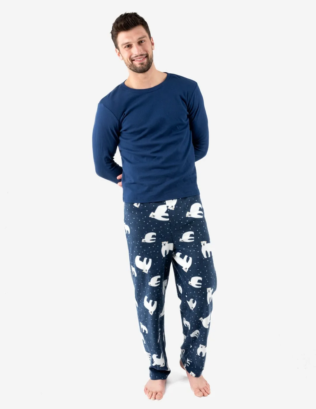 Mens Fleece Polar Bear Set