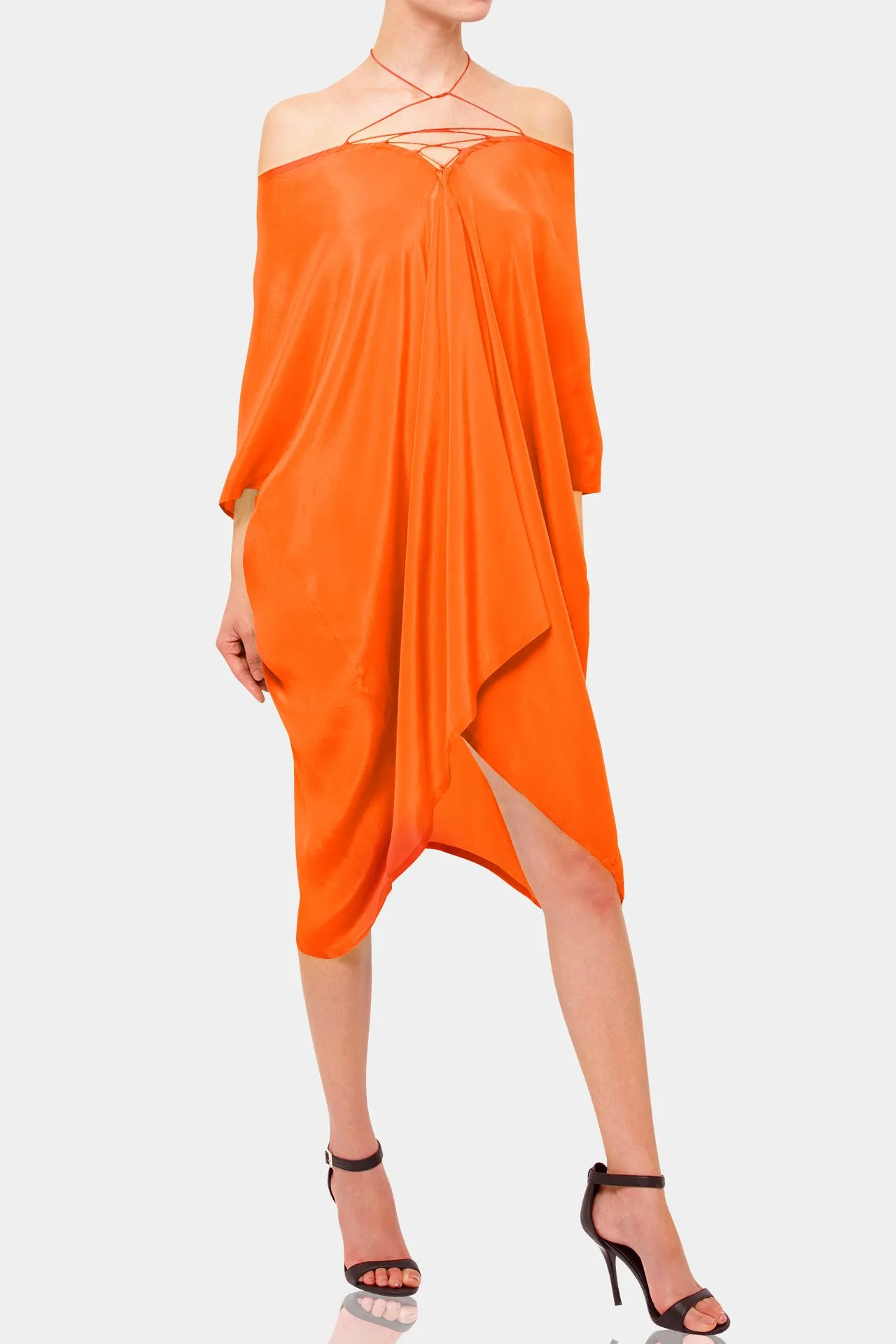 Orange Kaftan Dress Short
