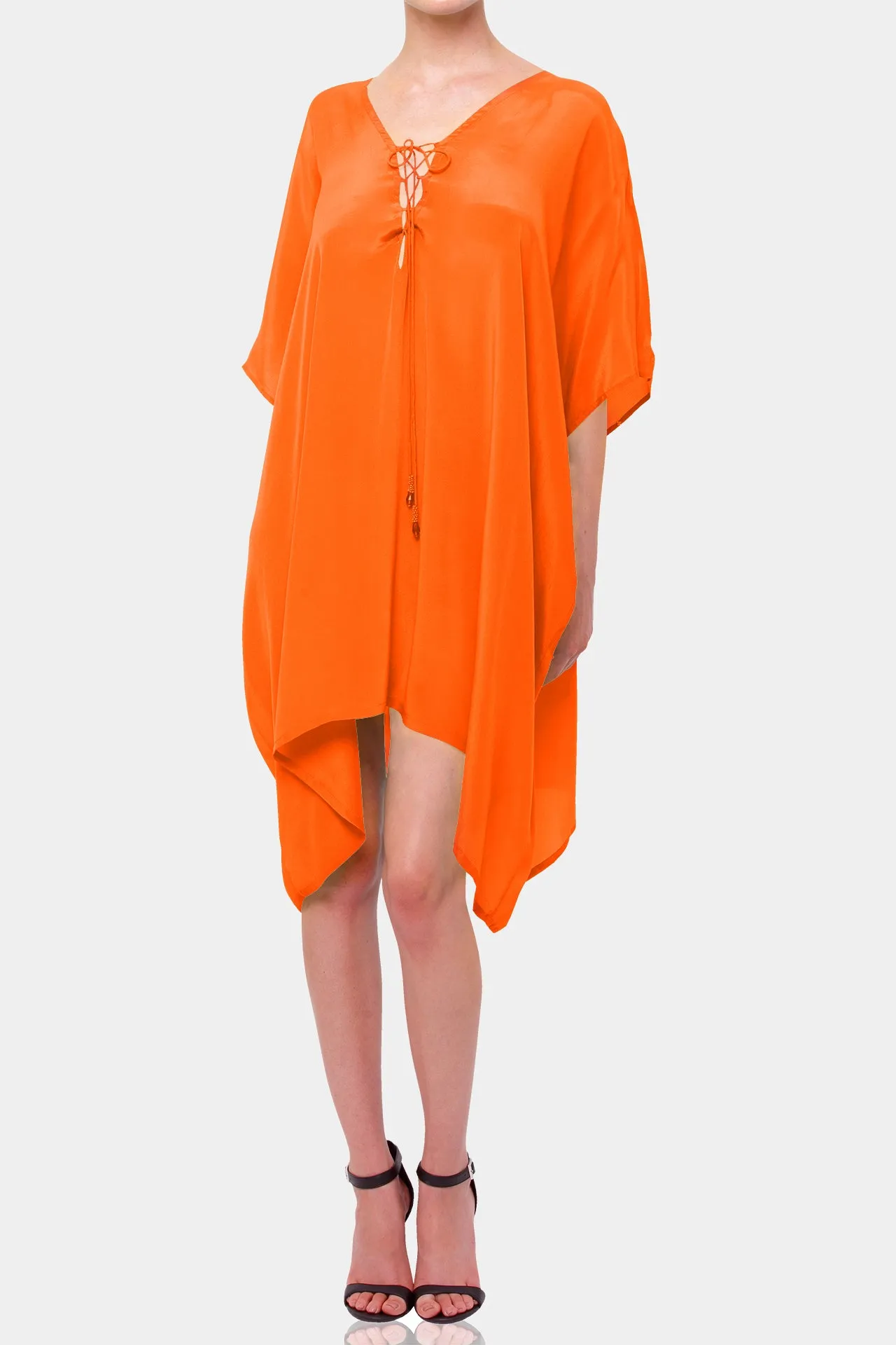 Orange Kaftan Dress Short