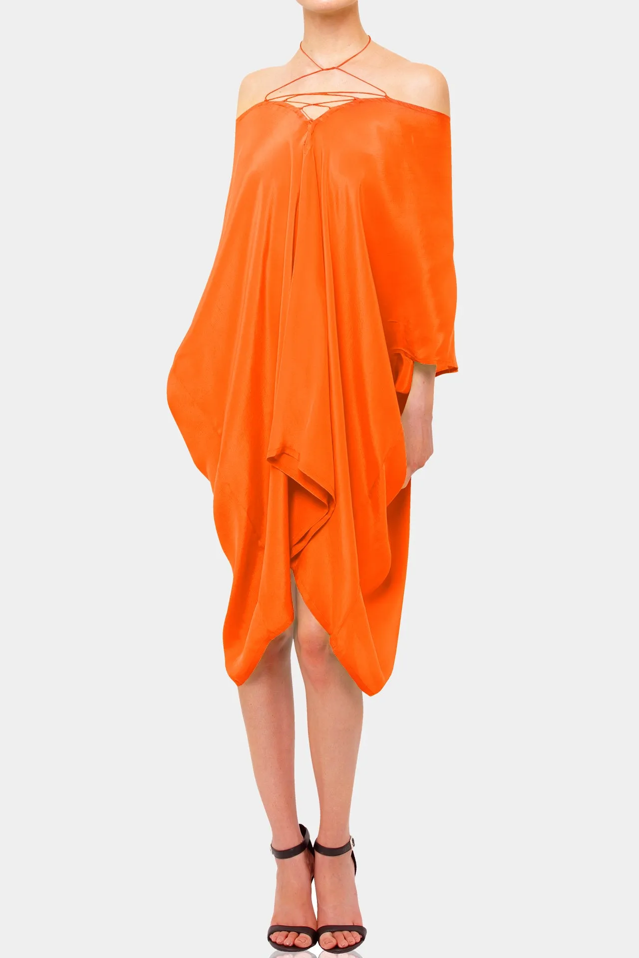 Orange Kaftan Dress Short