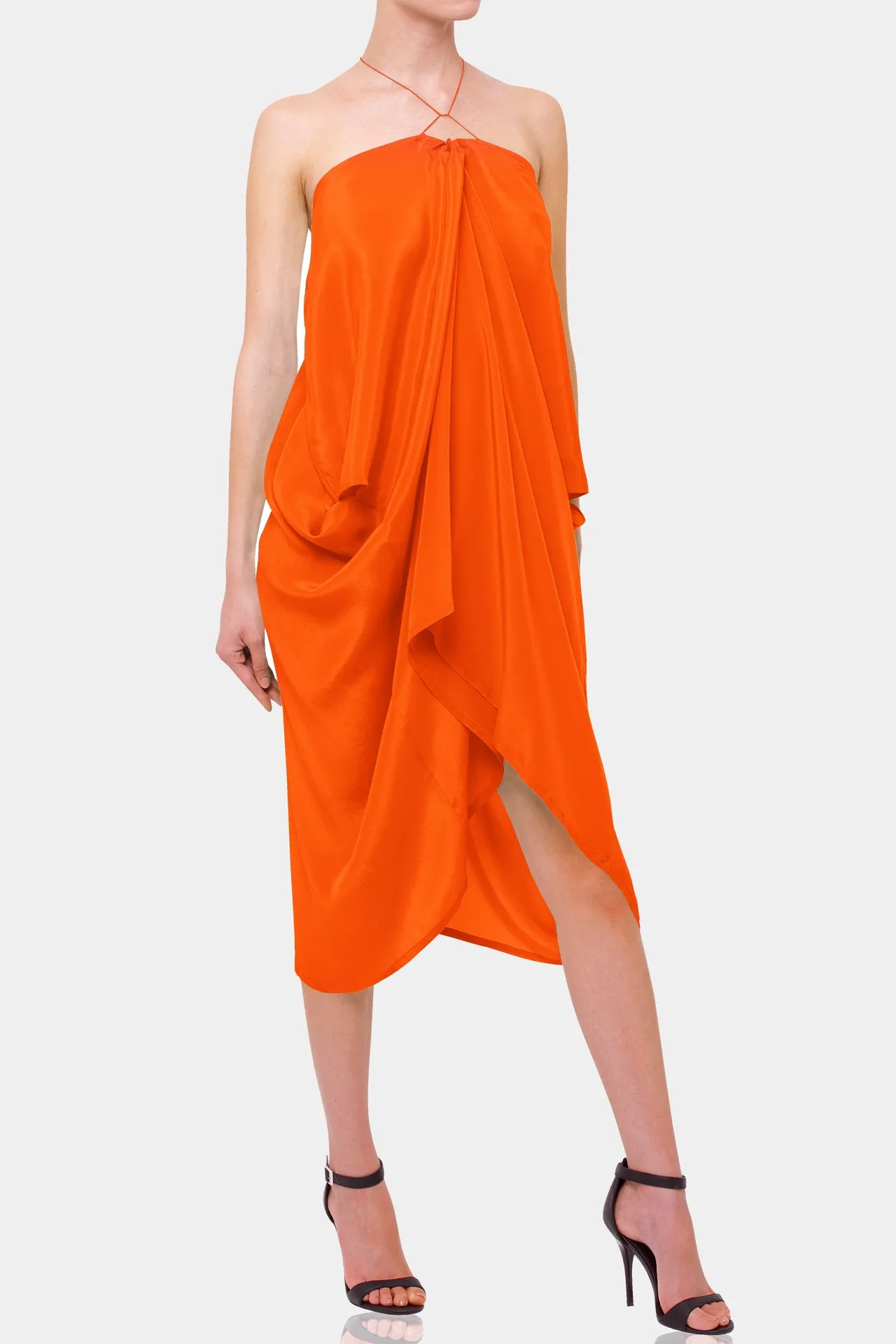 Orange Kaftan Dress Short