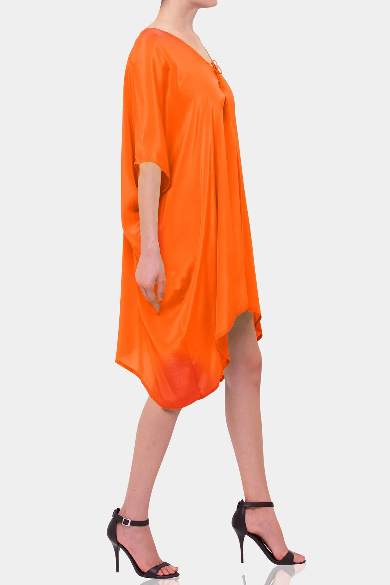 Orange Kaftan Dress Short