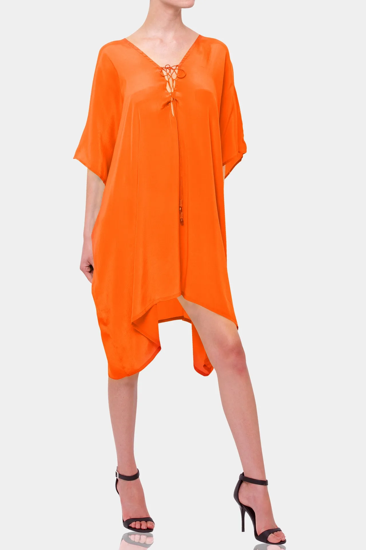 Orange Kaftan Dress Short