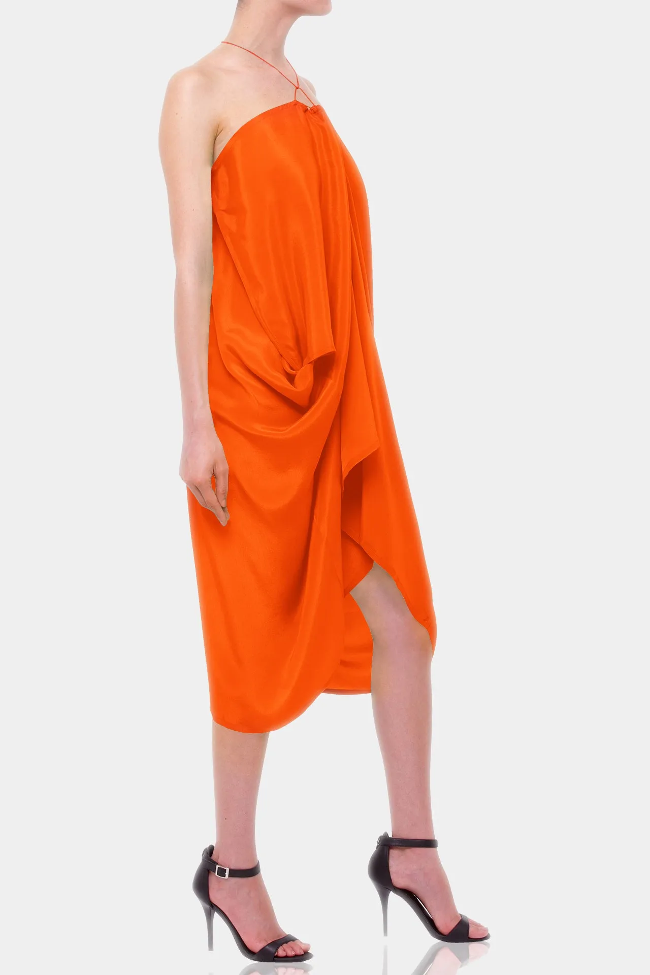 Orange Kaftan Dress Short