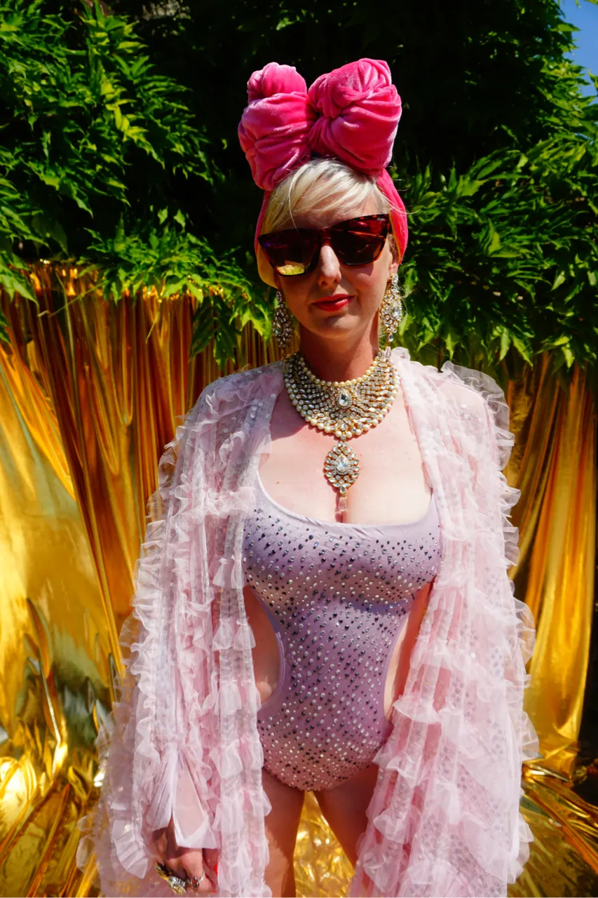 Pale pink Sequin Ruffle Tulle Kimono Robe