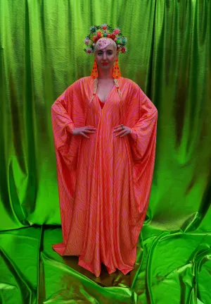 Pink and Orange print kaftan Gown