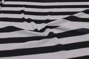 Precut 1 Metre  Black & White Printed Georgette Fabric