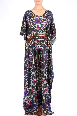 Printed Convertible Long Kaftan Dress