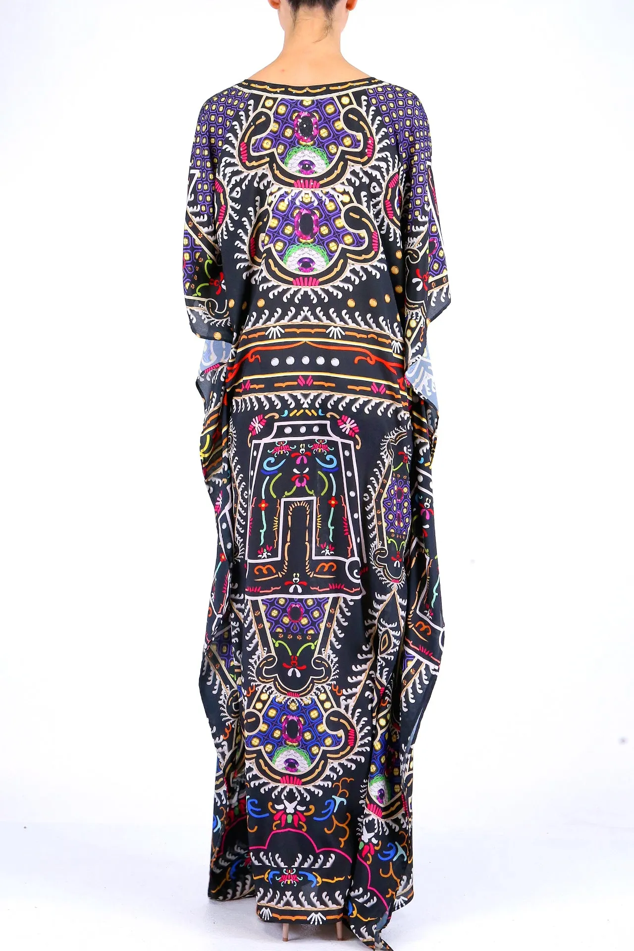 Printed Convertible Long Kaftan Dress