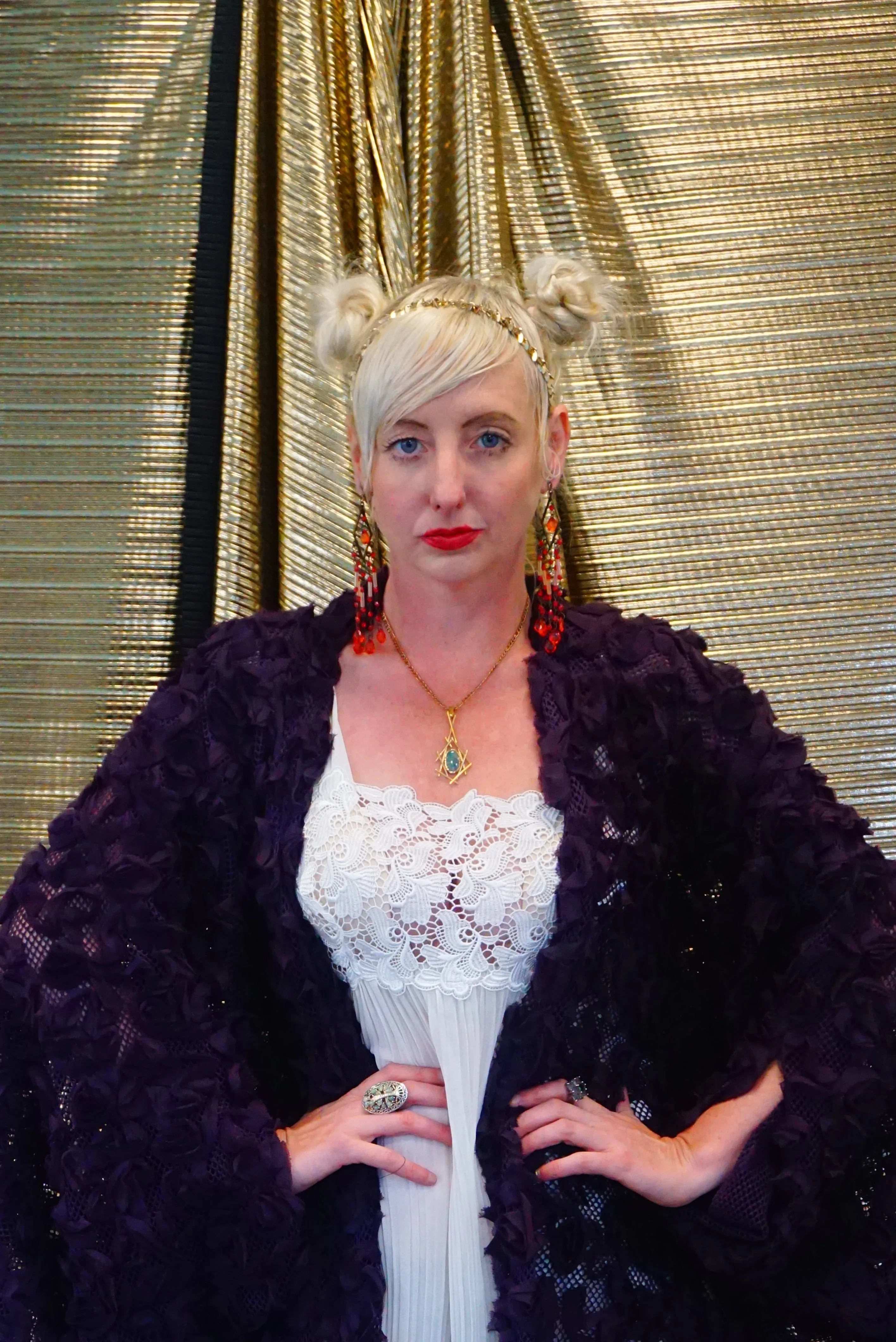 Purple textured Floral Kimono Robe